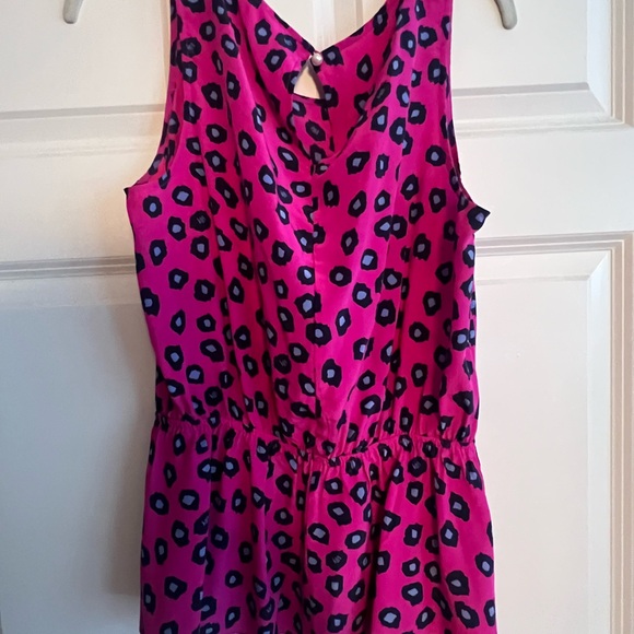 Lilly Pulitzer pink blue cheetah silk tank top L - Picture 4 of 4